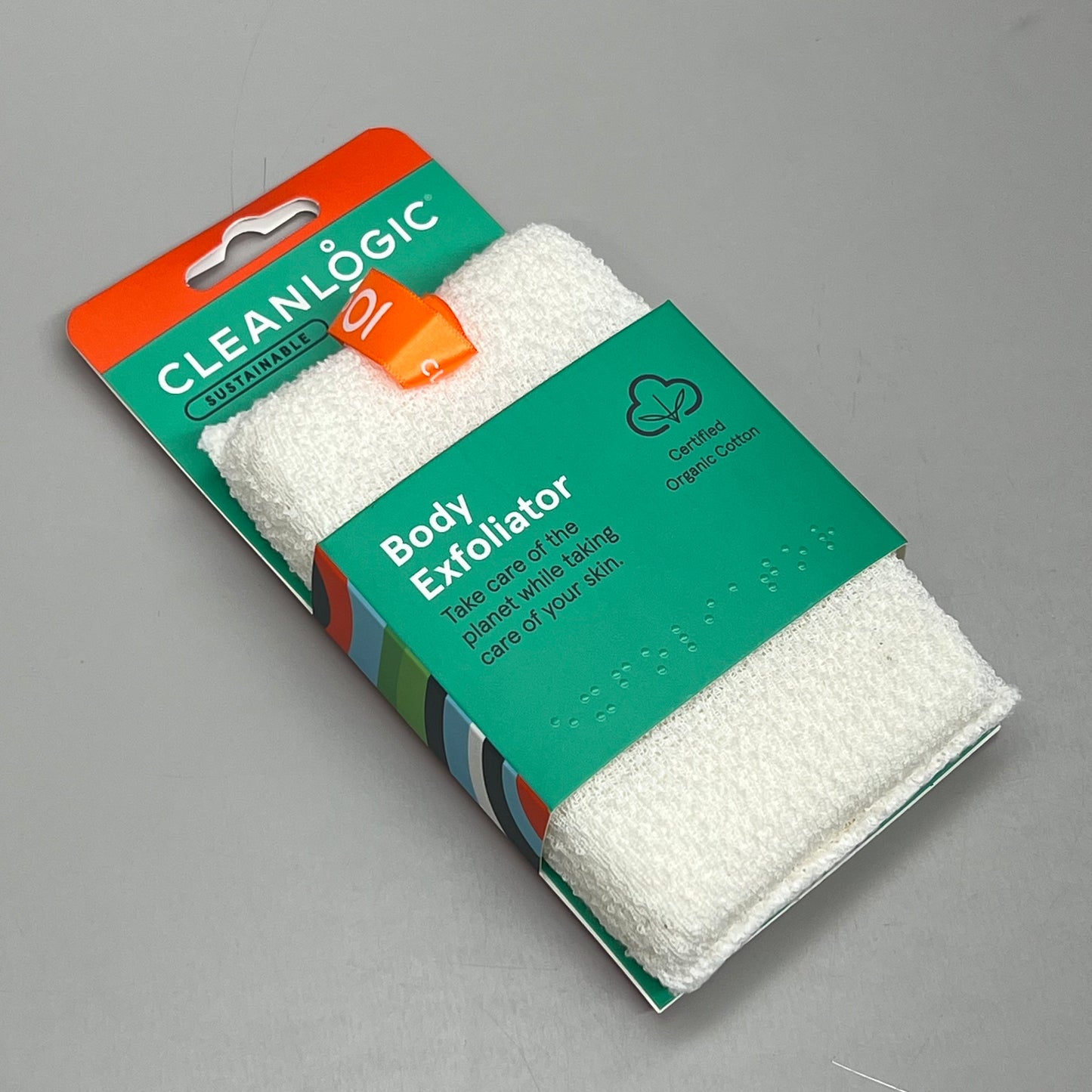 CLEANLOGIC (3 PACK) Organic Cotton Body Gentle Exfoliator Sponge White 1200219