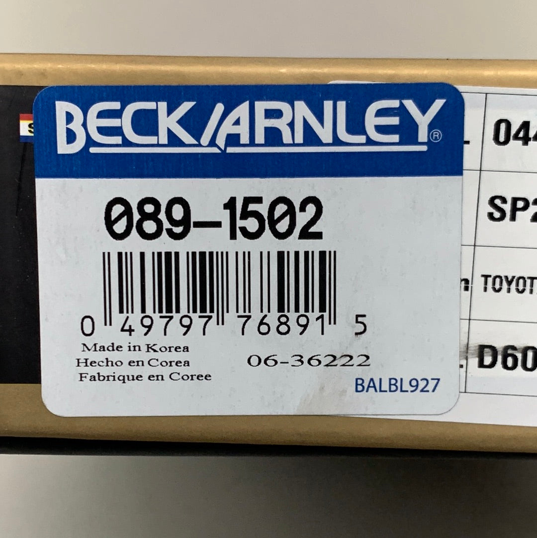 BECK ARNLEY Disc Brake Pad for Lexus and Toyota 089-1502