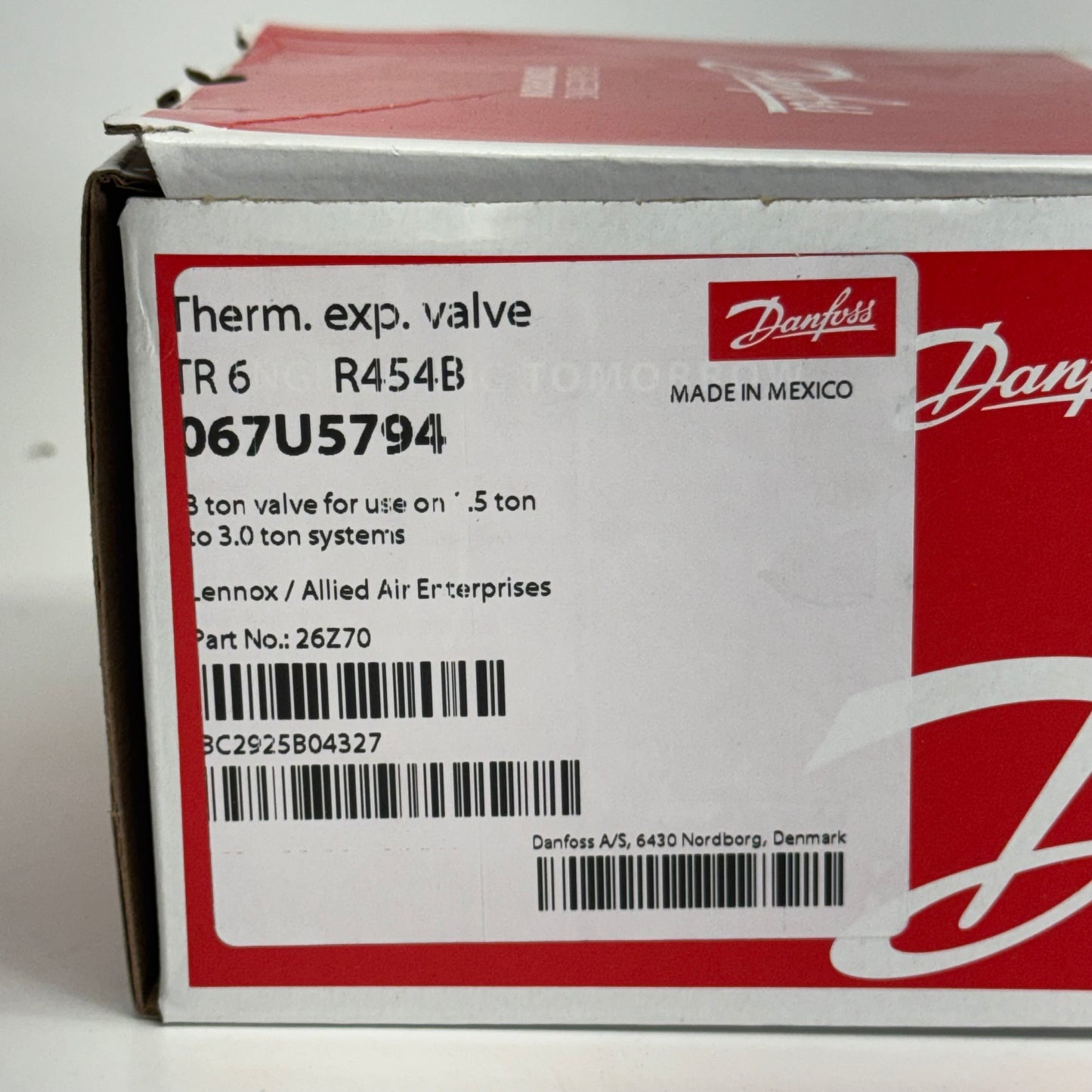 DANFOSS Thermostatic Expansion Valve TR 6 R454B 067U5794