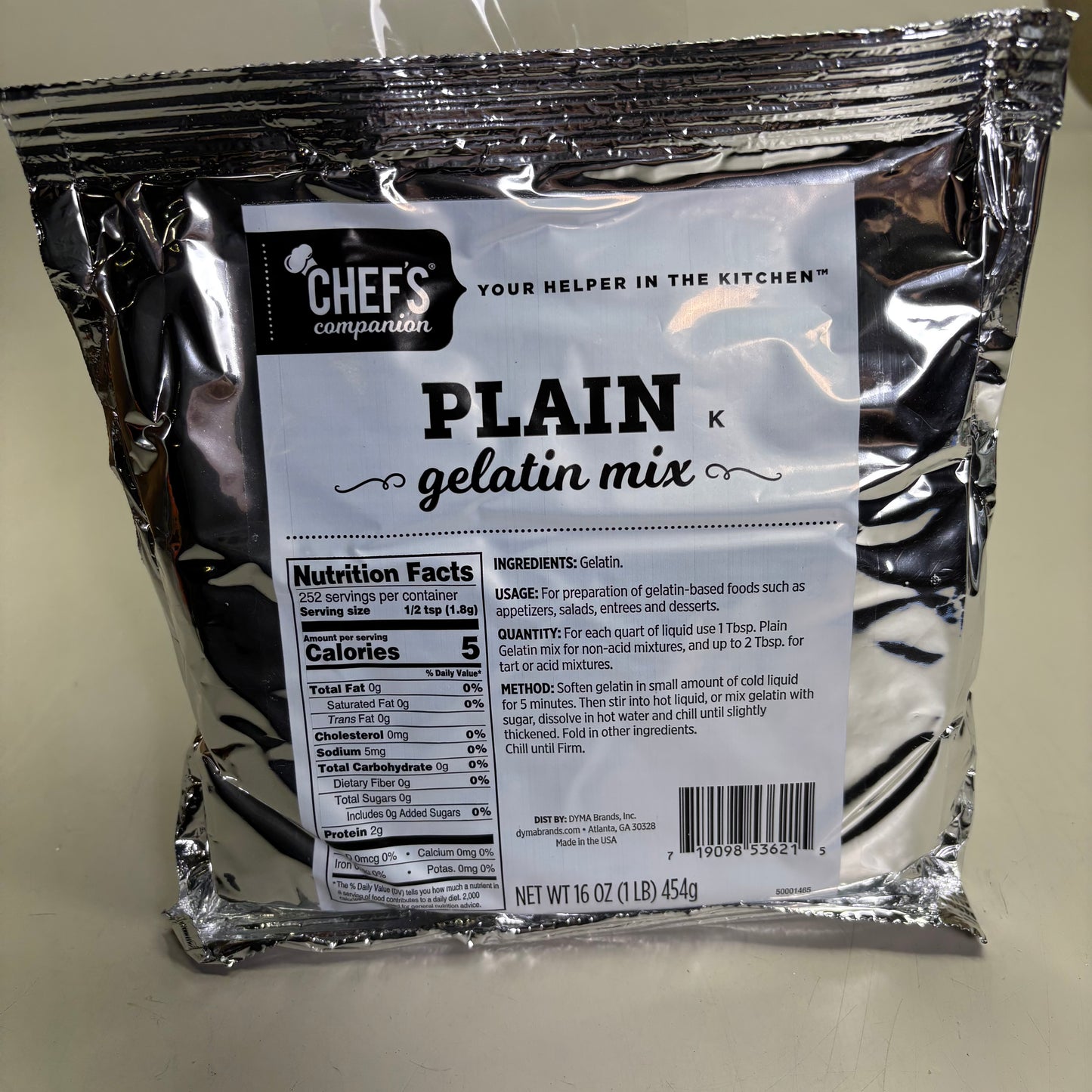 CHEF'S COMPANION 12 Pack Plain Gelatin Mix Sz 16 Oz Silver (No EXP DATE)