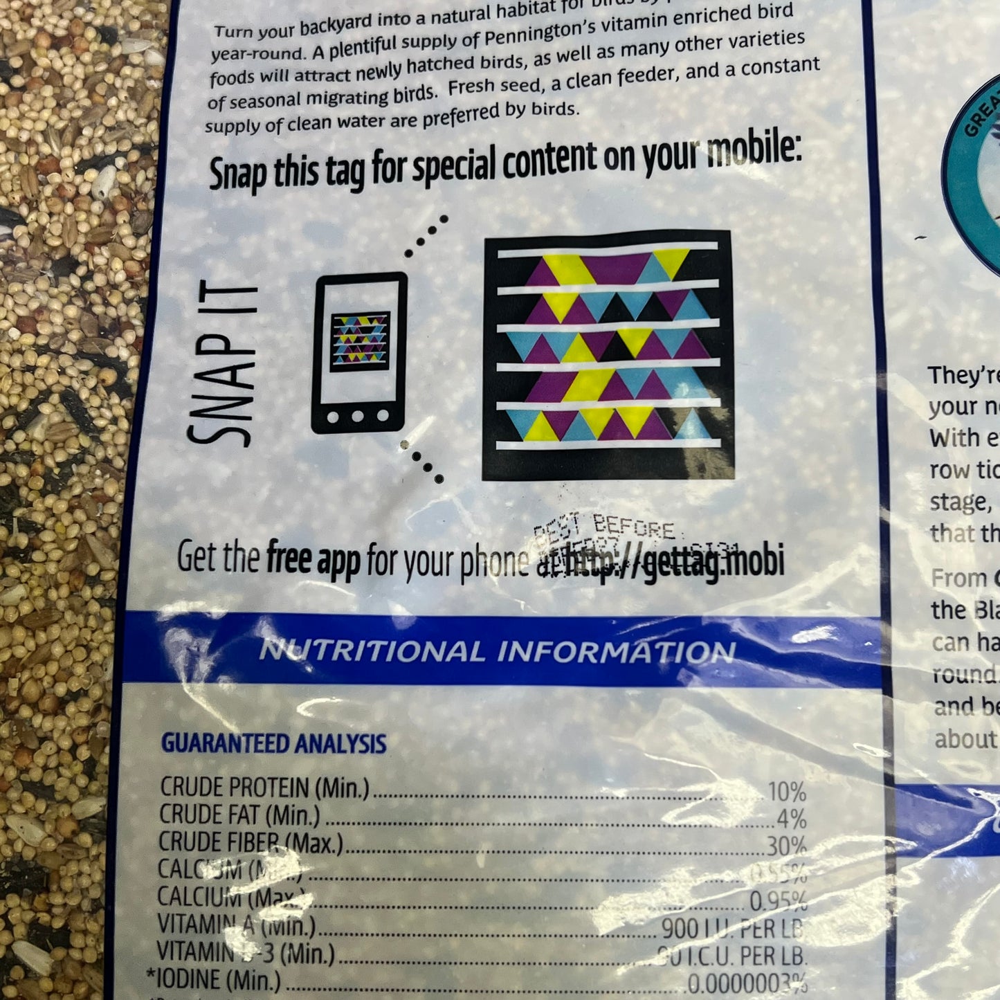 ZA@ PENNINGTON Premium Select Blend Bird Food Assorted Seeds 20 lb Bag