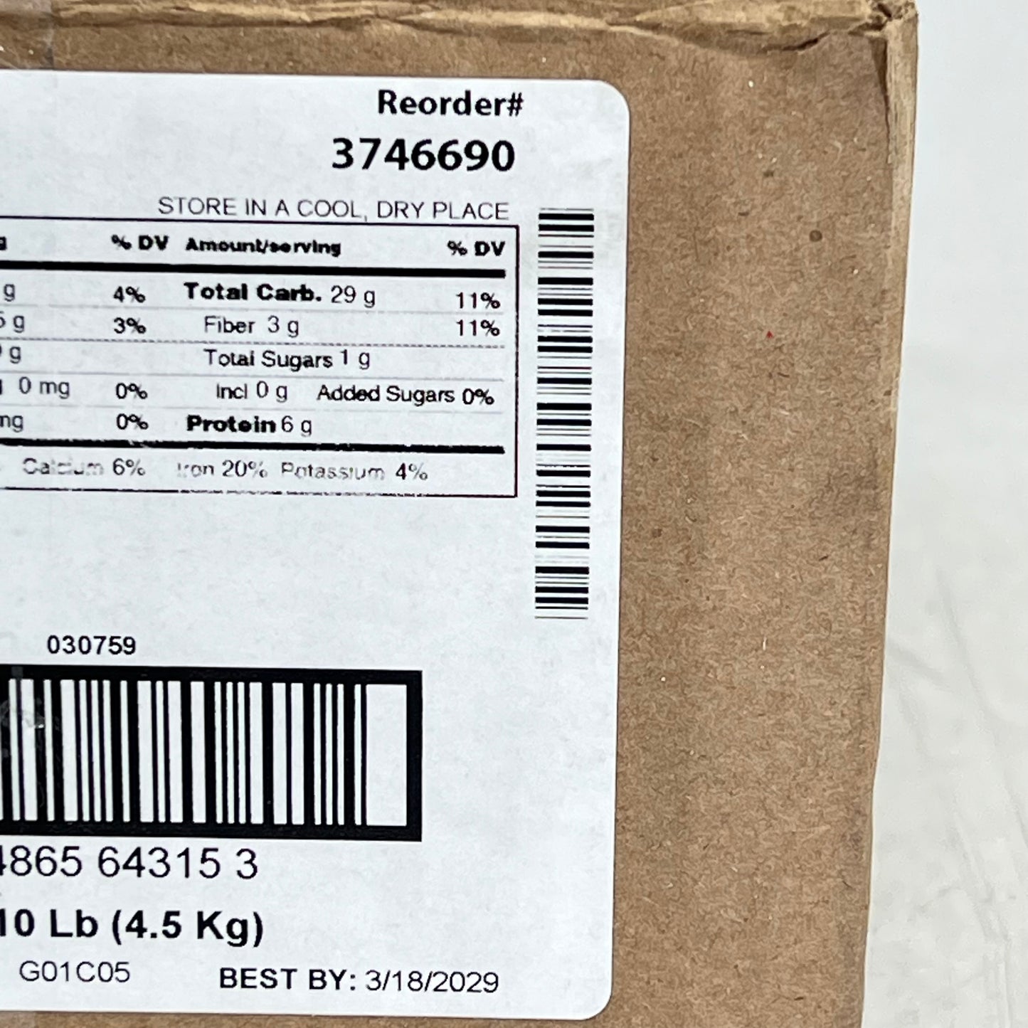 SYSCO High Protein 100% Whole Grain Amaranth Seeds Specialty Grain 10Lb BB 03/29