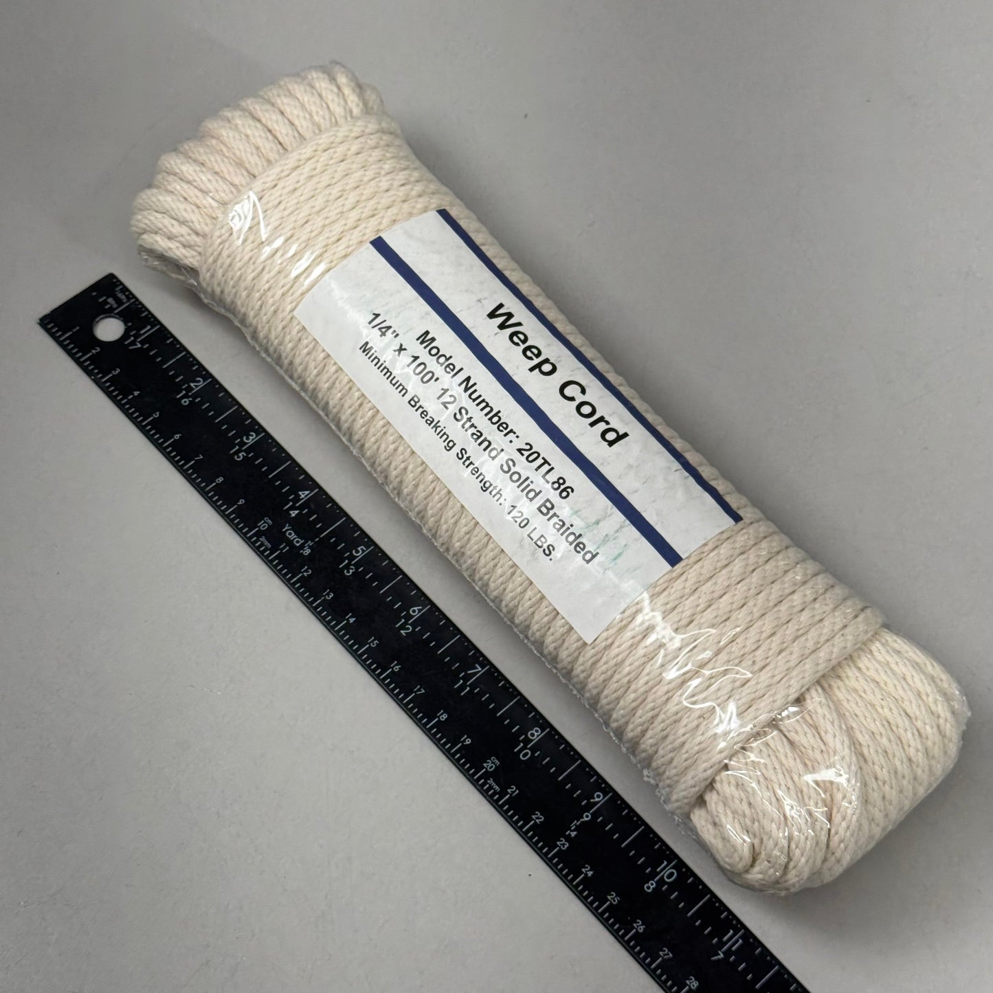 ZA@ UNKNOWN VENDOR General Purpose Utility Rope: Braid, 1/4 in Dia 20 Lbs E