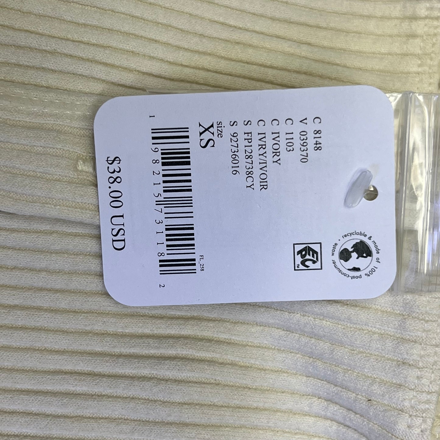 FREE PEOPLE Ribbed Cap Sleeve Most Wanted Cardi Women's Sz XS Ivory 92736032