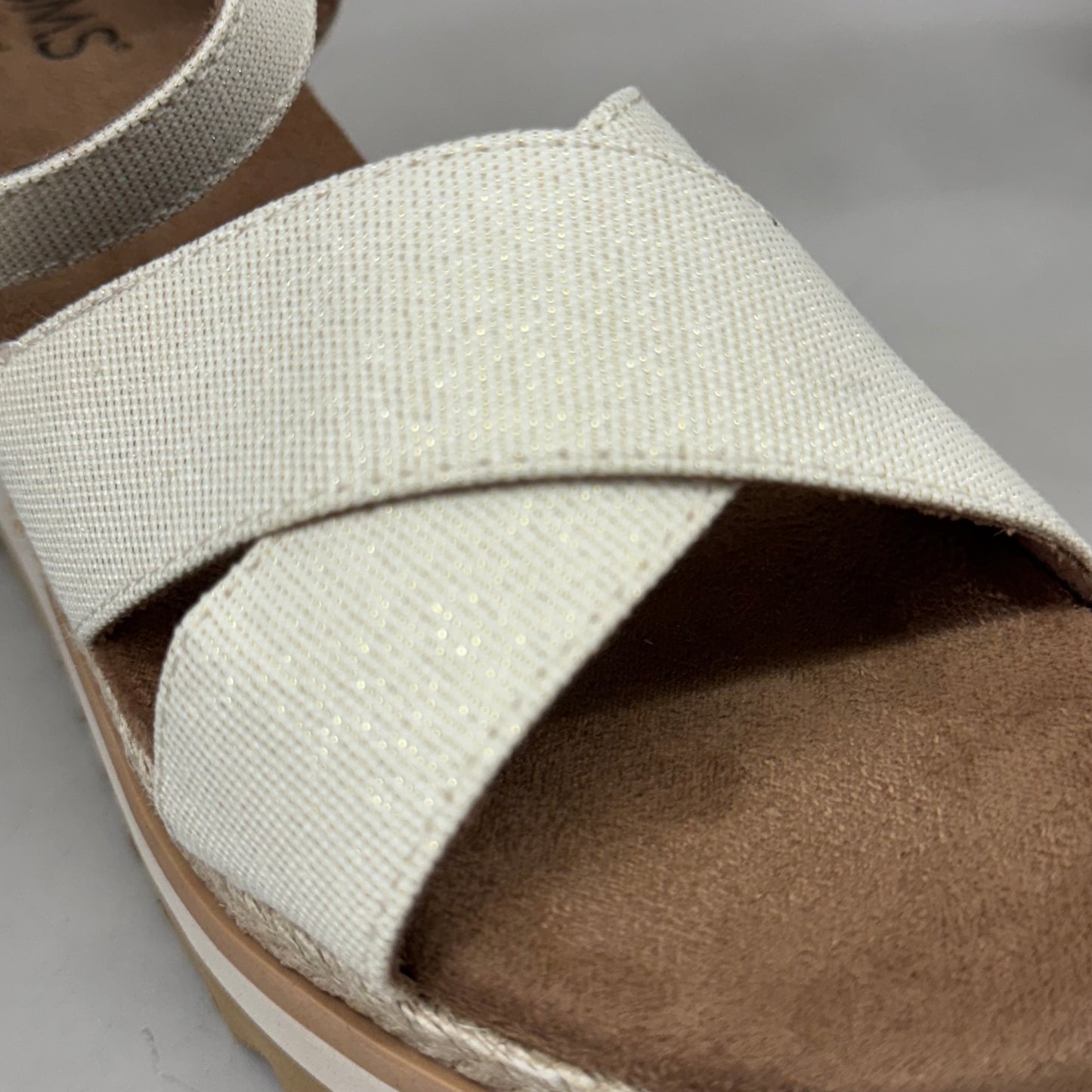 TOM'S Noelani Platform Wedge Sandals Women's Sz 9 EU40 Natural/Gold  10022418