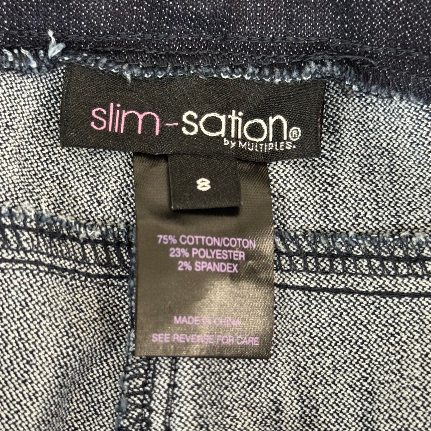 MULTIPLES Woven Ankle Pant Petite Women's Sz 8 Denim M2623P