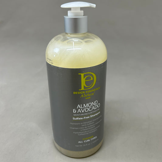 DESIGN ESSENTIALS Almond & Avocado Moisturizing & Detangling Shampoo 34Fl oz
