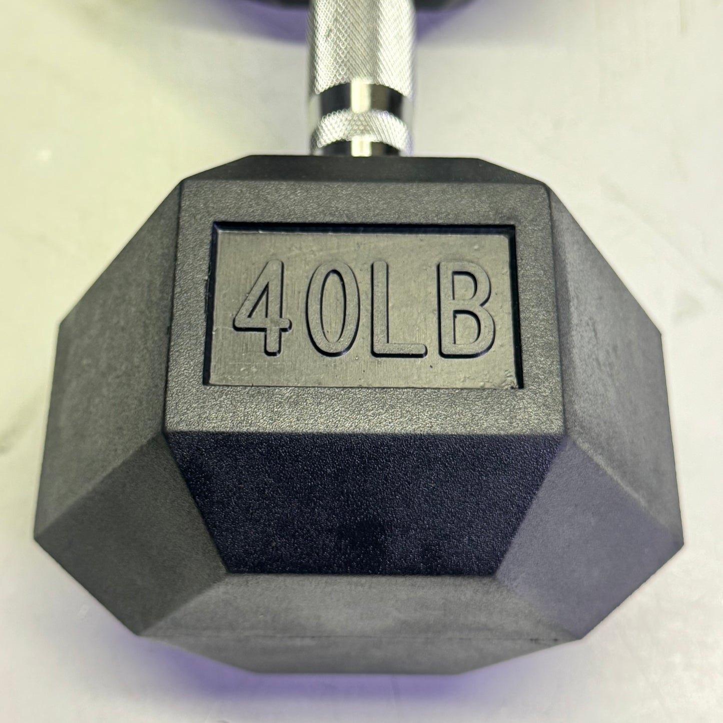 TITAN FITNESS (2 PACK) Black Rubber Coated Hex Dumbbell Single 40lb HEXDBB_40