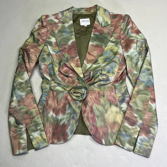 ARMANI COLLEZIONI Floral Print Blazer w/ Button Rose Women's Sz 4 (Pre-Owned)