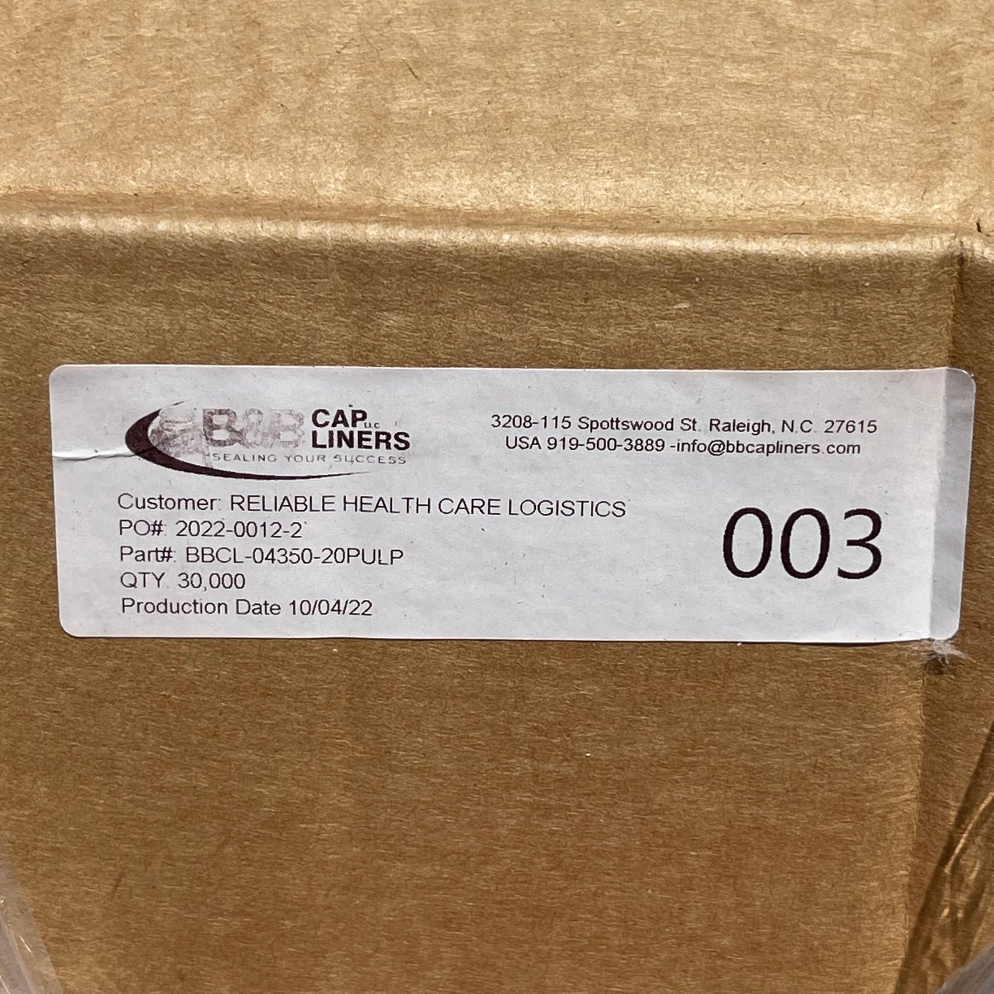 ZA@ Pallet of B&B CAP LINERS Medical Bottle Lids and Cap Liners, White & Silver (New)