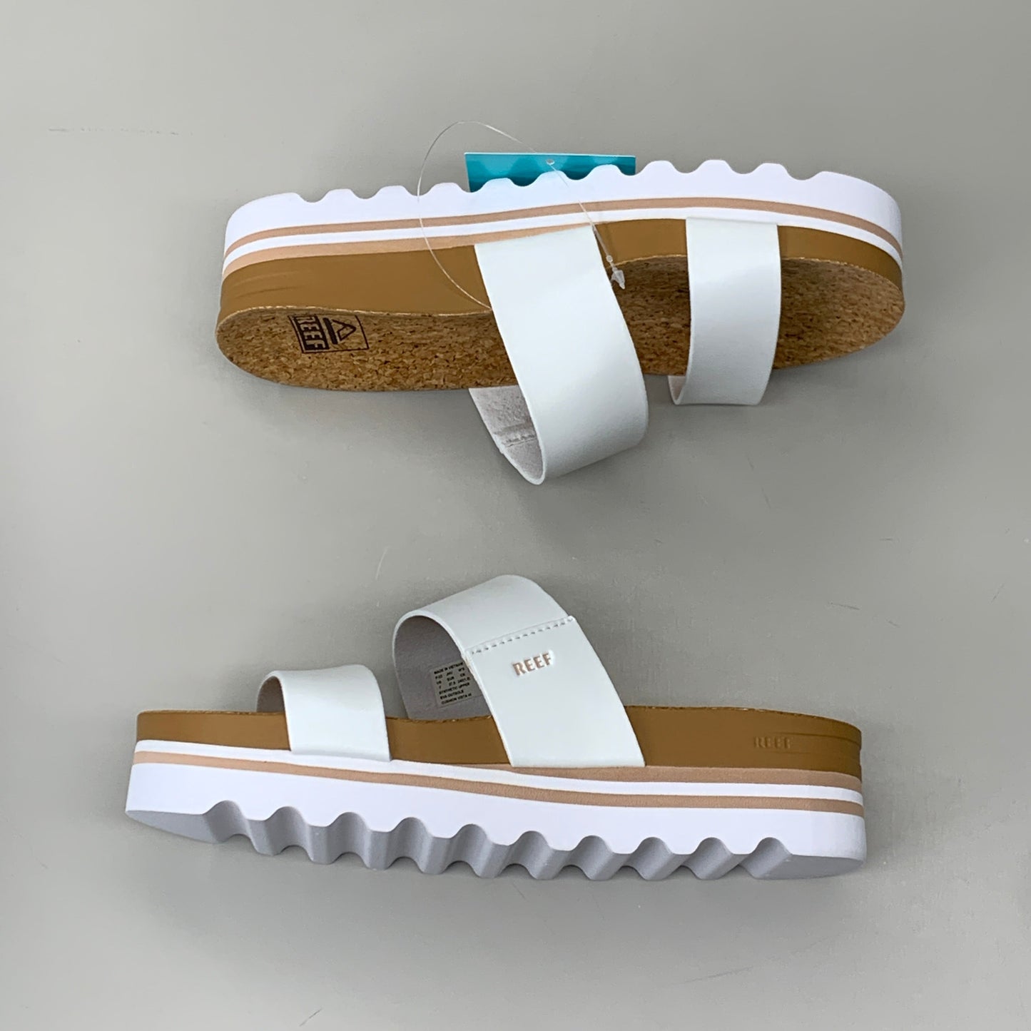 REEF Cushion Bounce Vista Hi Platform Sandal Shoes Womens Sz 7 Cloud White RF0A3YP5CLD