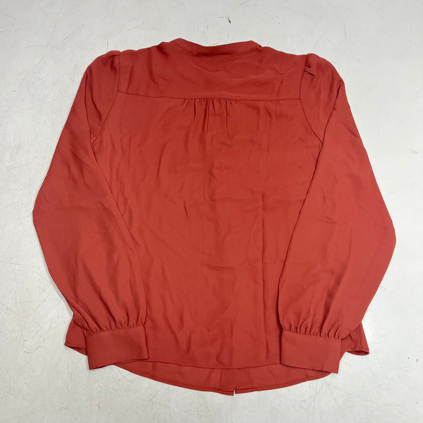 RW & CO Silky Long Sleeve Buttoned Down Blouse  Women's Sz S  Apple Butter