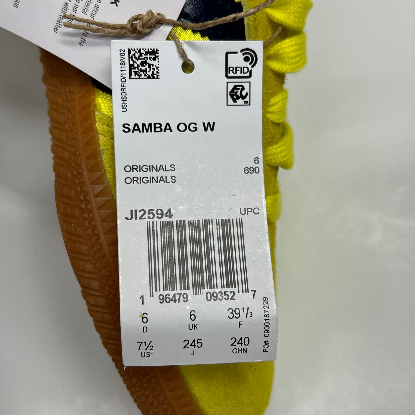 ADIDAS Samba Og W Sneakers Women's Sz 7.5 Yellow, Night Indigo & Cream JI2594