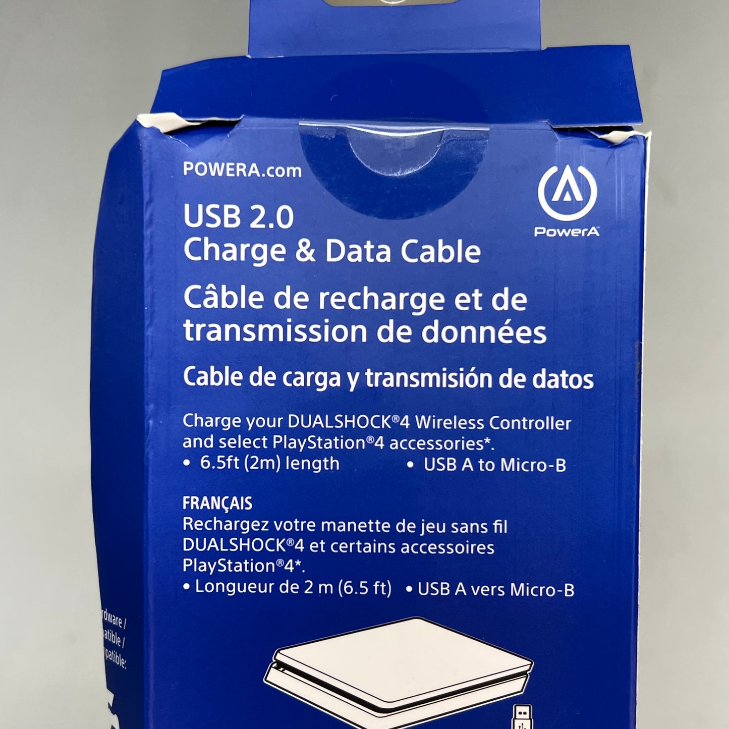 POWER A (2 PACK) USB 2.0 Charge Cable For PlayStation 4 6.5' Black CPFA122462-02