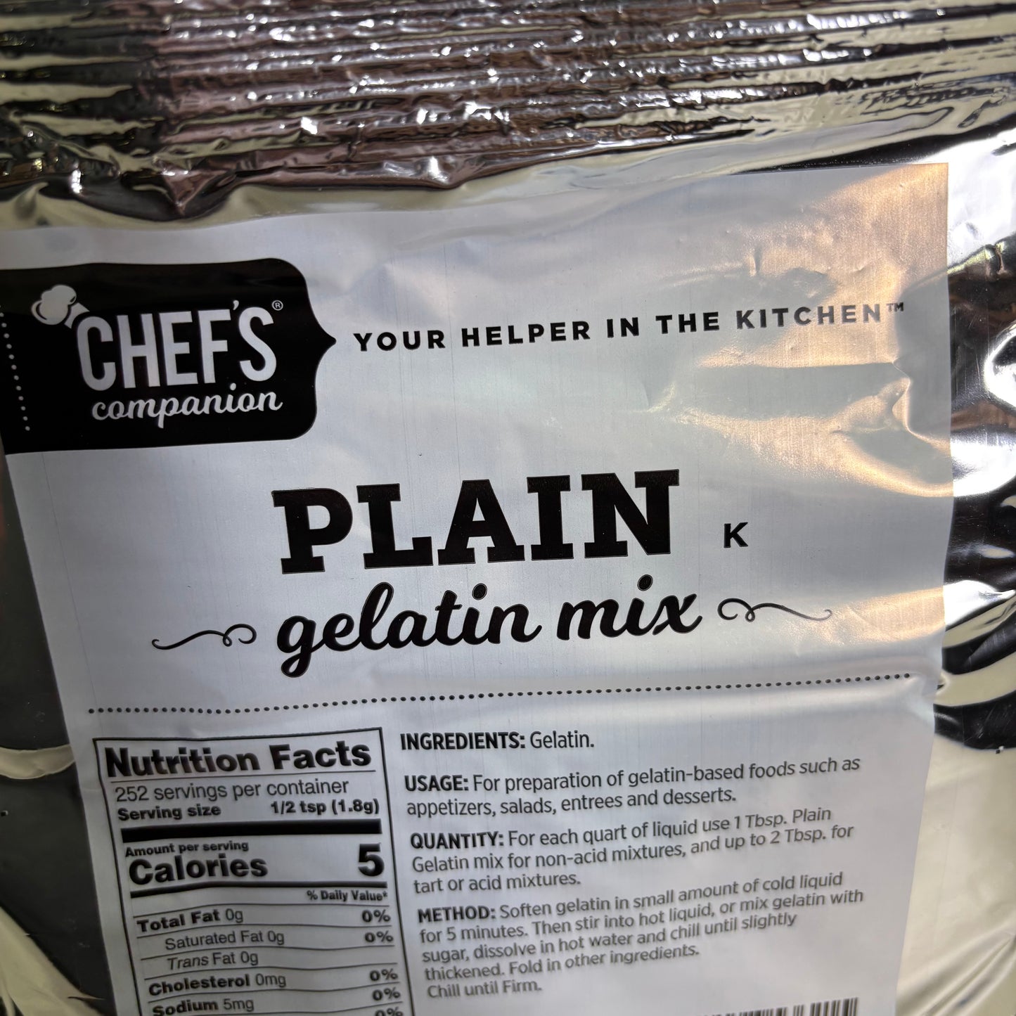 CHEF'S COMPANION 12 Pack Plain Gelatin Mix Sz 16 Oz Silver (No EXP DATE)