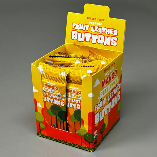 TRADER JOE'S (24 PACK) Organic Mango Peel Fruit Leather Buttons 0.5 oz 08/26