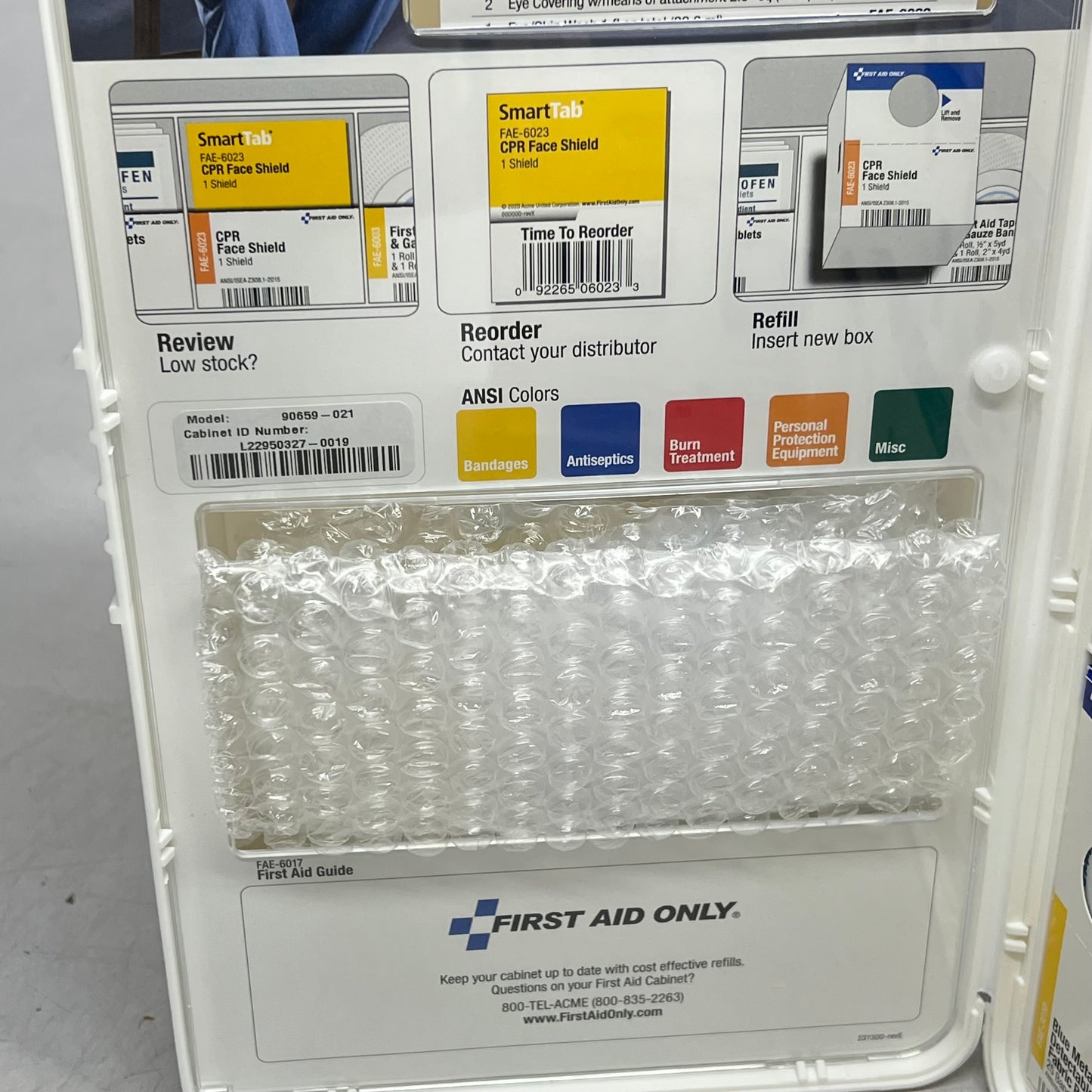 FC SAFETY First Aid Cabinet Smart Compliance Food & Meds 90659-021 BB 03/27