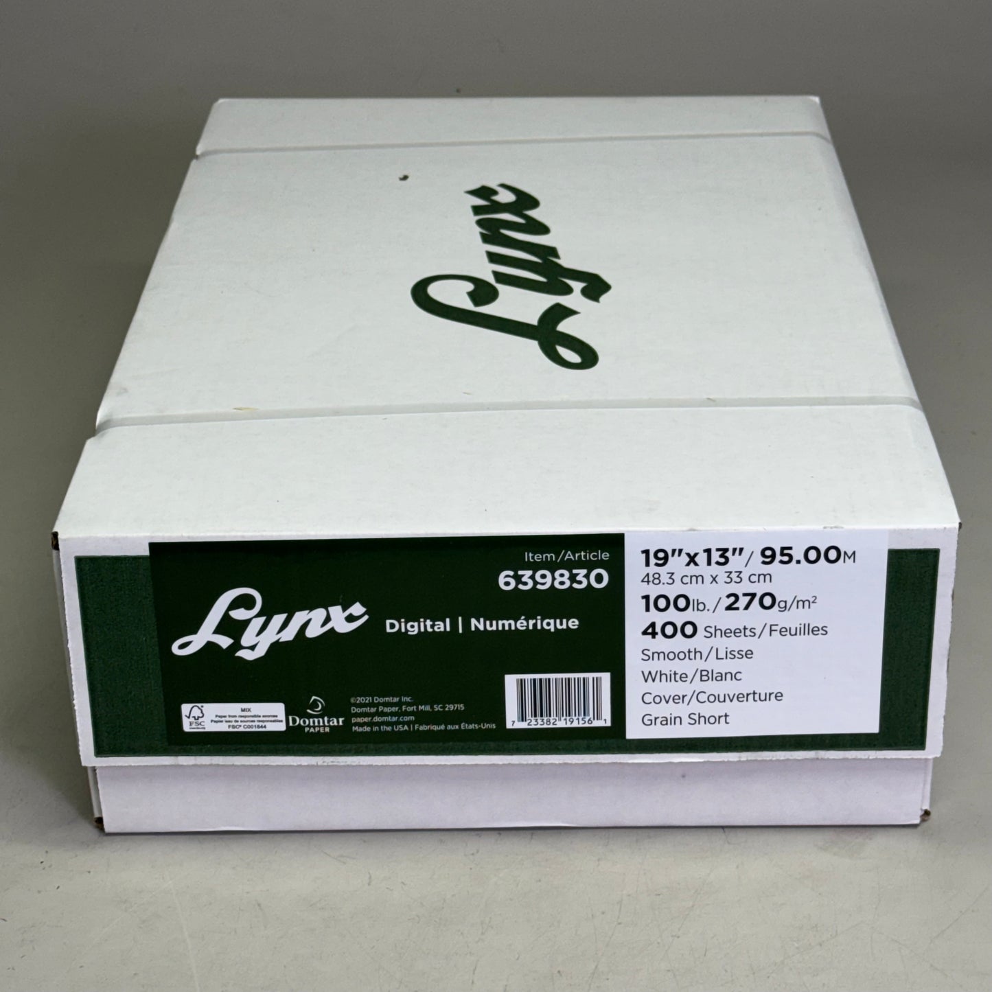 DOMTAR Lynx Opaque Digital Ultra Smooth Laser Paper 19" x 13" 100 lbs 400 Sheets