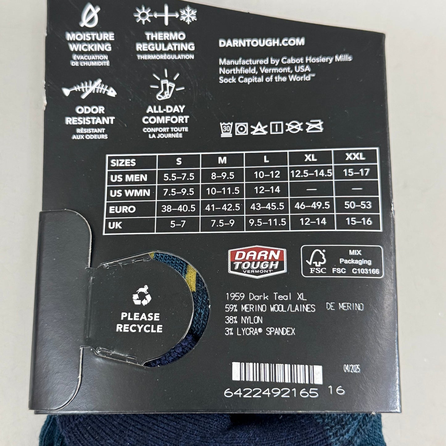 DARN TOUGH Hike/Trek 1/4 Socks Lightweight Men SZ XL 12.5-14.5 Dark Teal Merino Wool