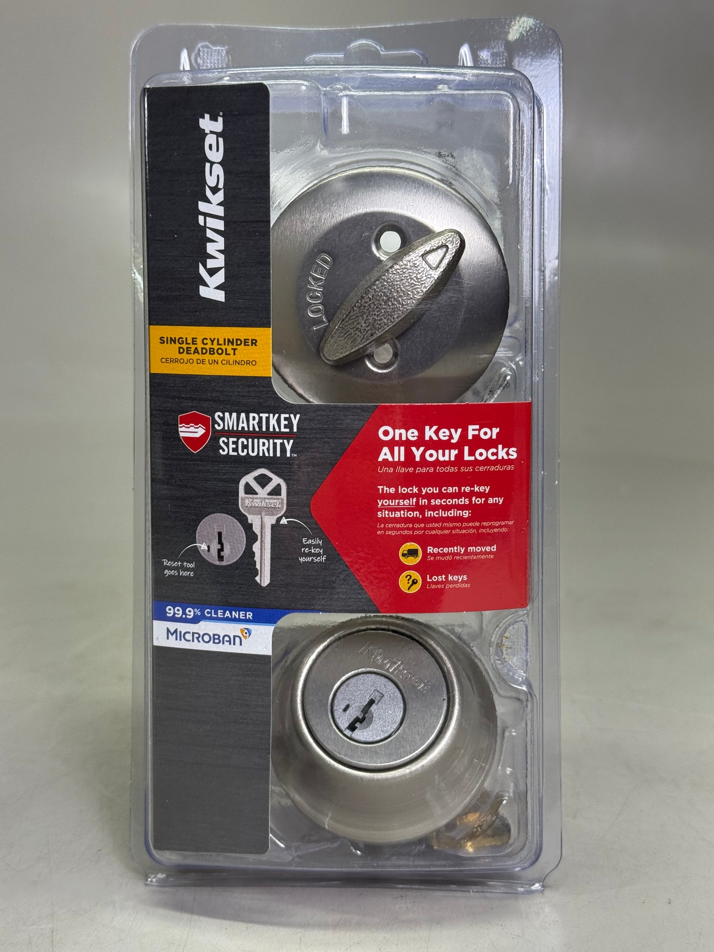 KWIKSET Single Cylinder Deadbolt w/ Smartkey Antique Brass Finish 96600-750