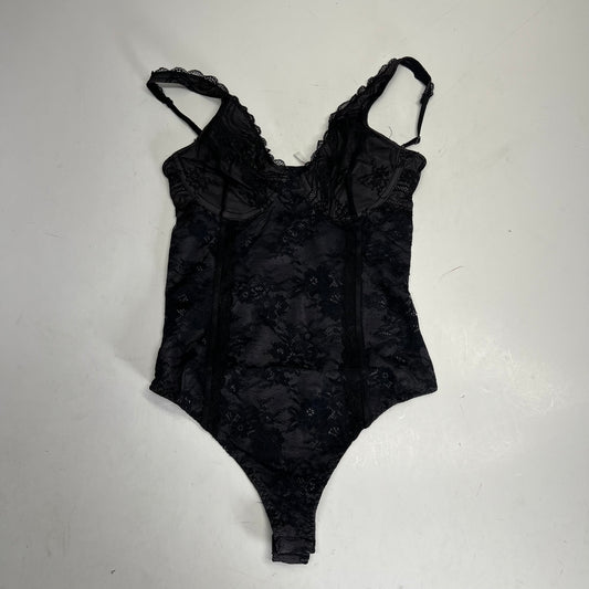 FREE PEOPLE Say You Love Me Bodysuit Lined Lace Women's Sz L Black 103499950