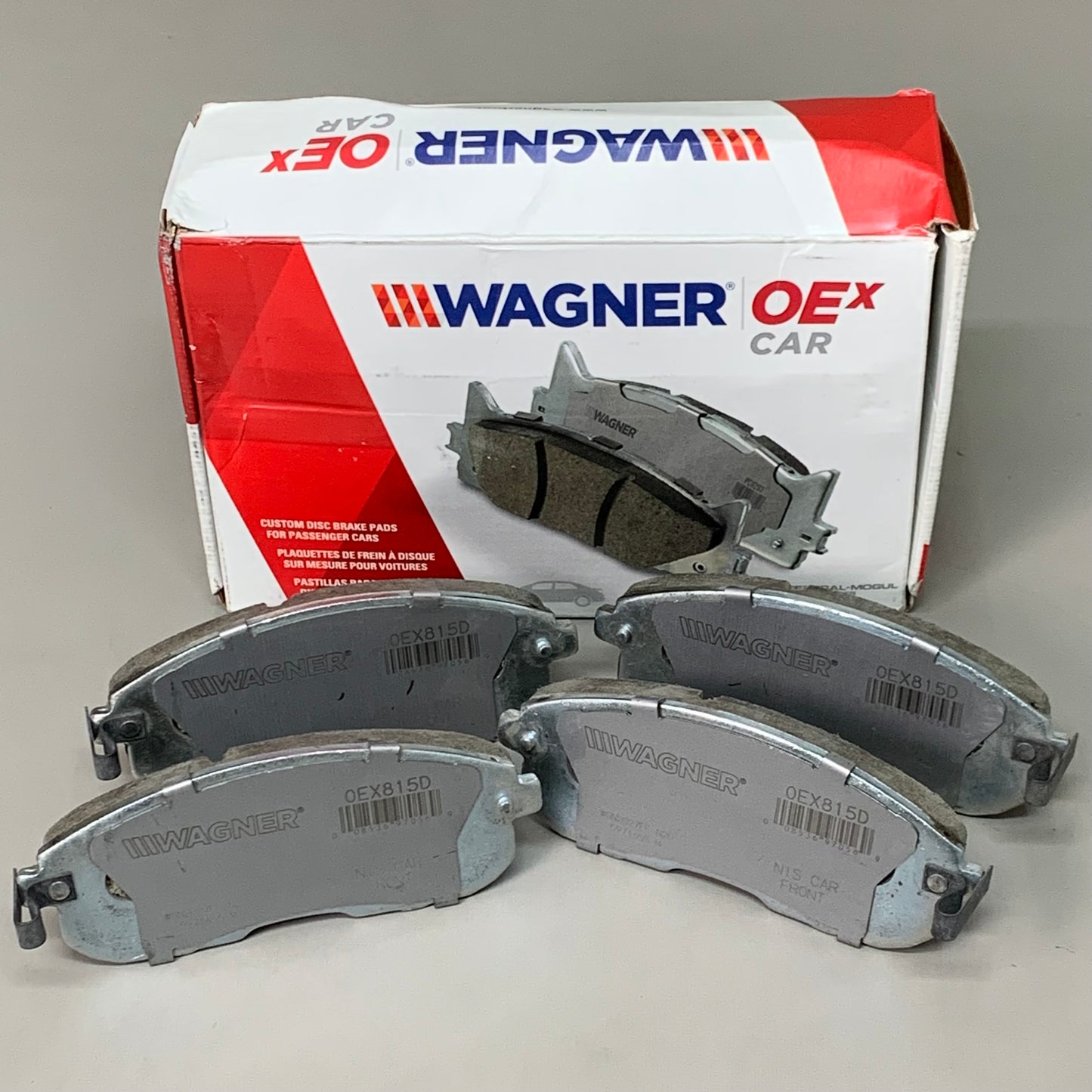 WAGNER OEx Premium Ceramic Disc Brake Pad Set 6" x 2" Grey OEX815D