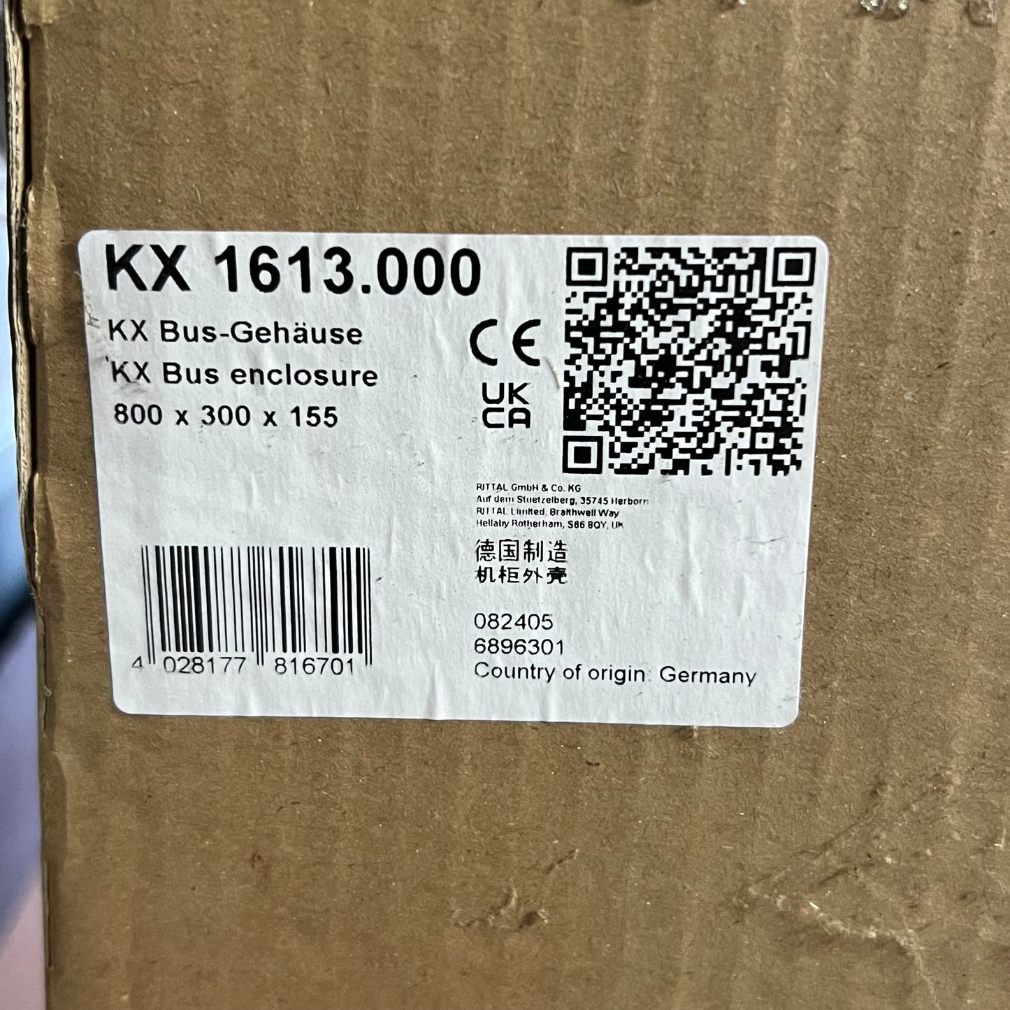 RITTAL Bus Enclosure Sz 12” L x 6” W x 31” H, White KX1613.000