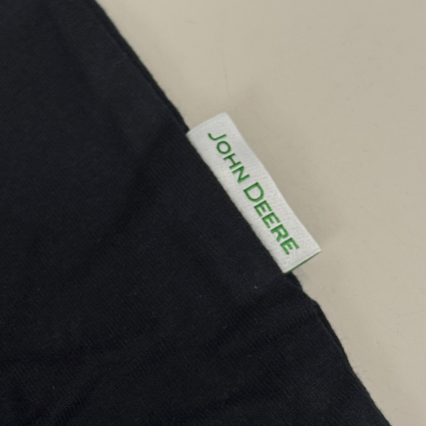 JOHN DEERE Embroidered Logo Short Sleeve Tee Shirt Men's Sz L Black 1896842