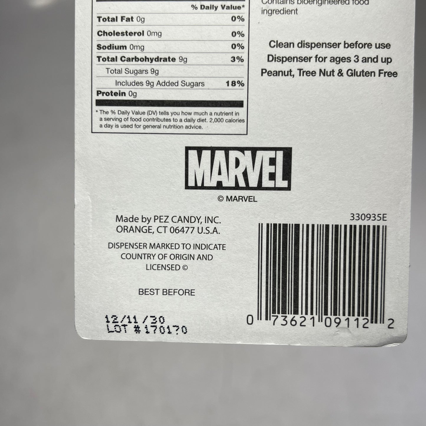 PEZ (6 PACK) Marvel Assorted Characters Candy Dispensers W/ Candy BB 12/30