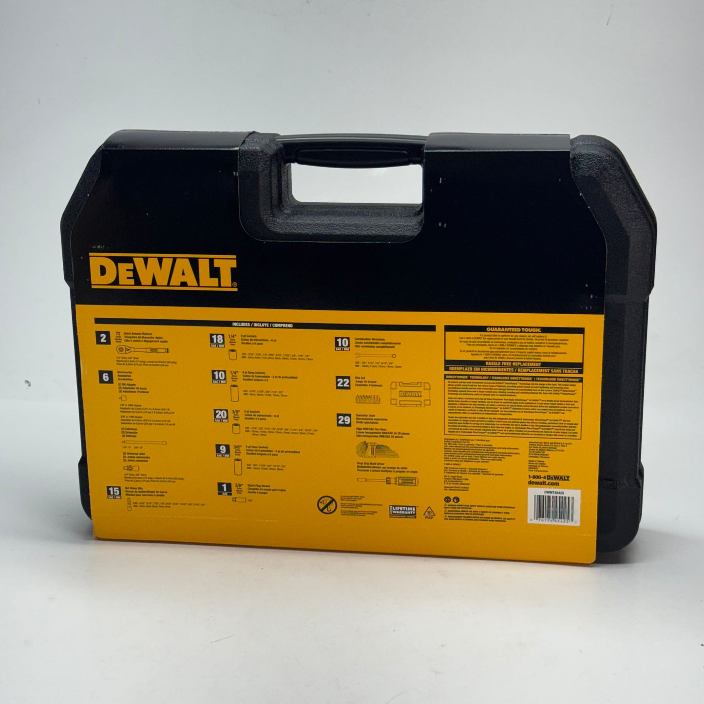 DEWALT 142-Piece Mechanics Tool Set – Polish Chrome Socket & Ratchet Set with Case DWMT45425