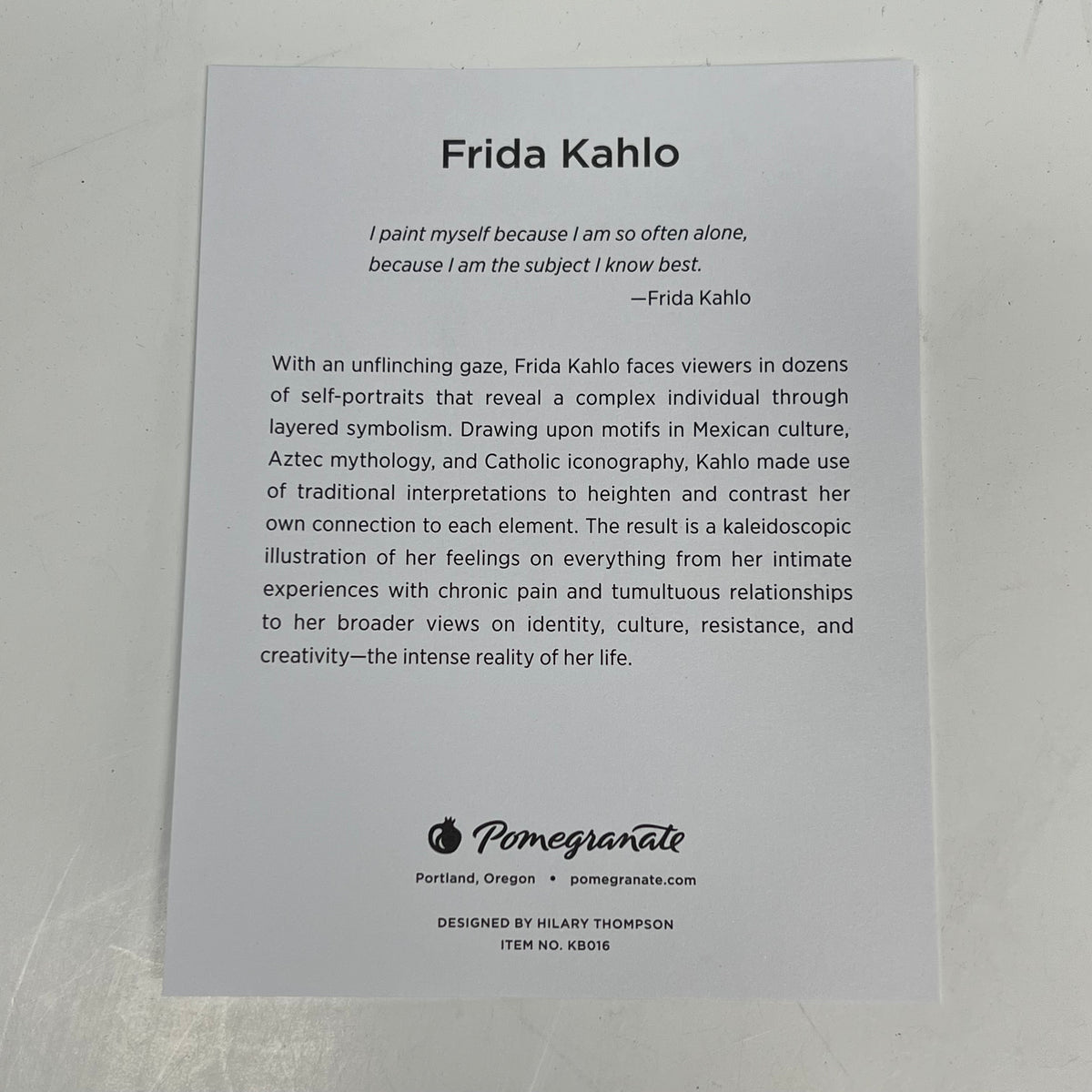 POMEGRANATE (2 PACK, 16 EACH) Frida Kahlo Keepsake Boxed Notecards 4x6" KB016