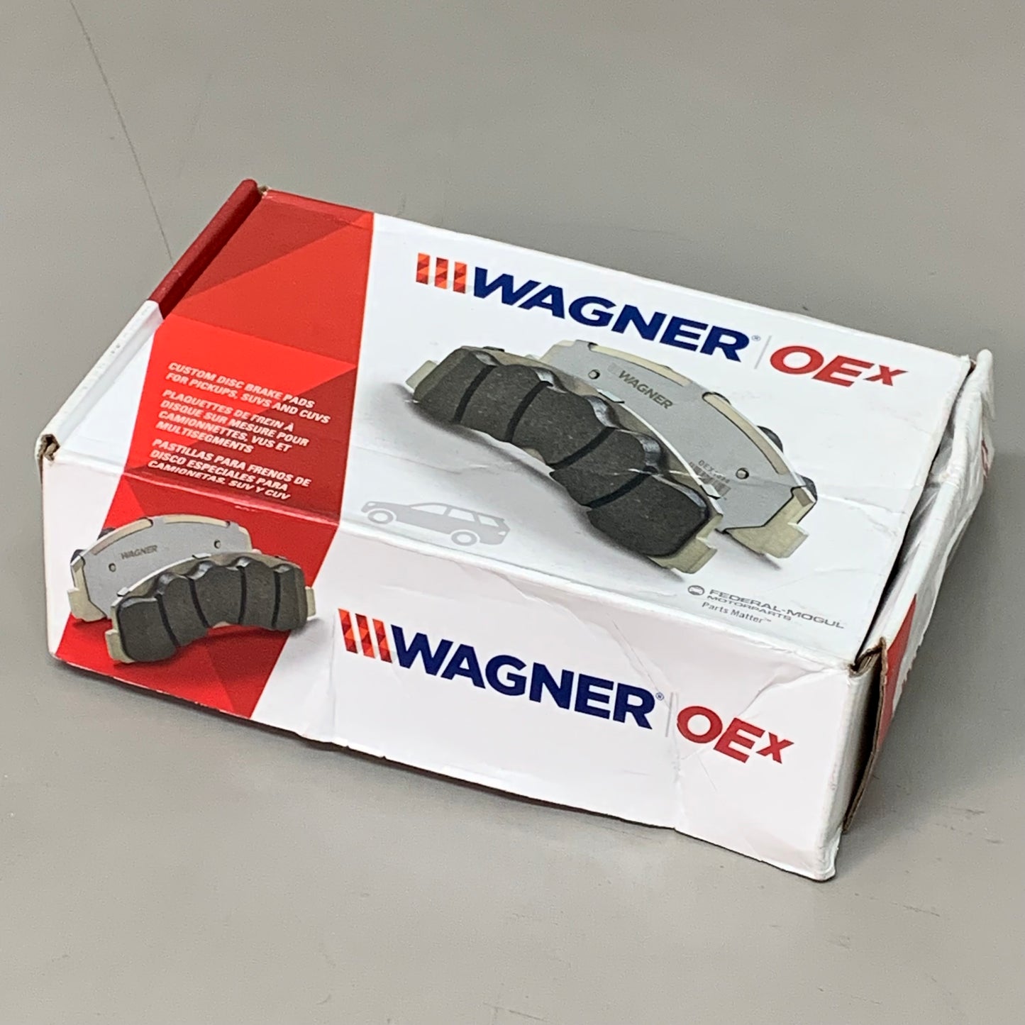 WAGNER OEx Premium Ceramic Disc Brake Pad Set 6 1/2" x 2 1/2" Grey OEX1094