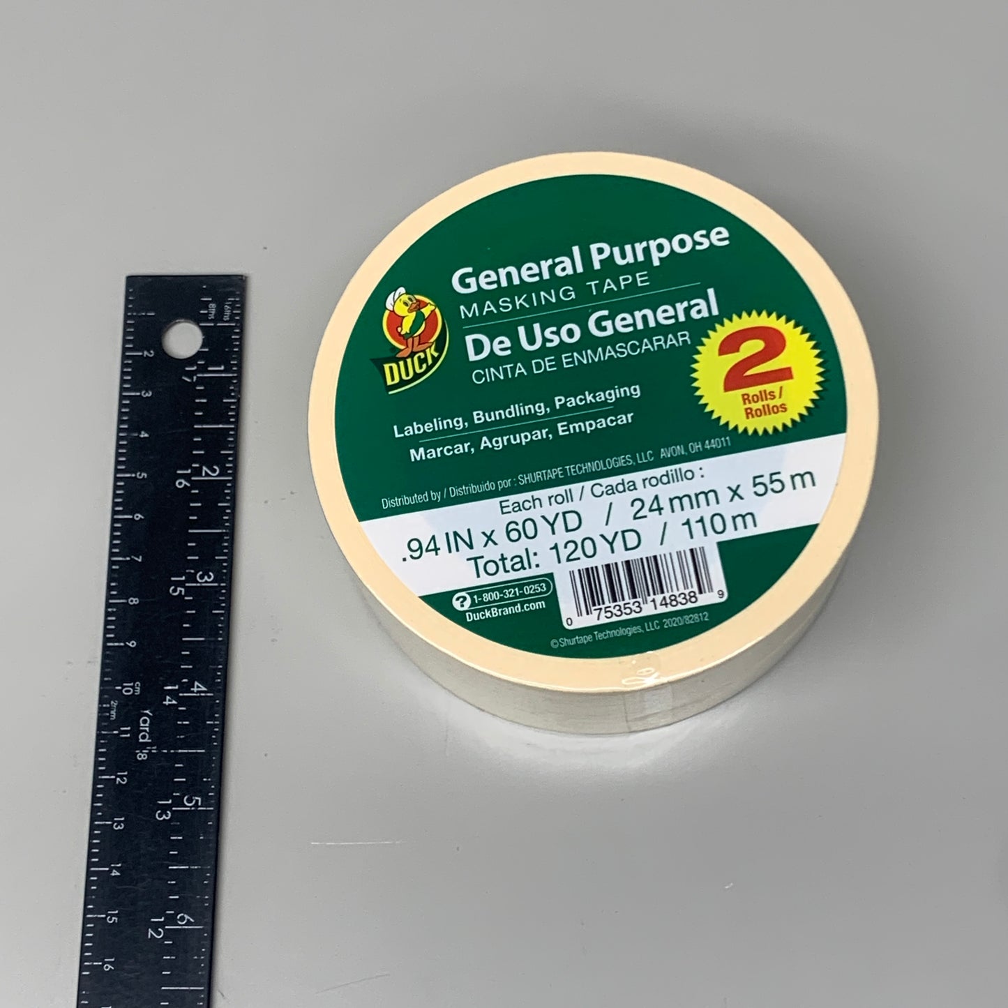 DUCK 6PK General Purpose Masking tape .94 IN X 60 YD 075353148389