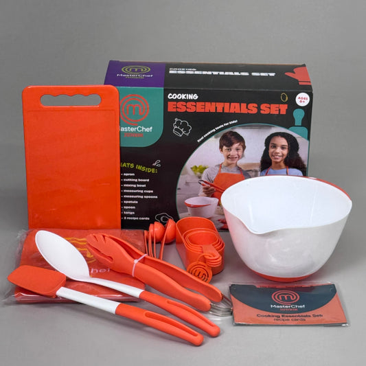 MASTER CHEF Junior 9 Piece Cooking Essential Set Ages 6+ Orange 012022