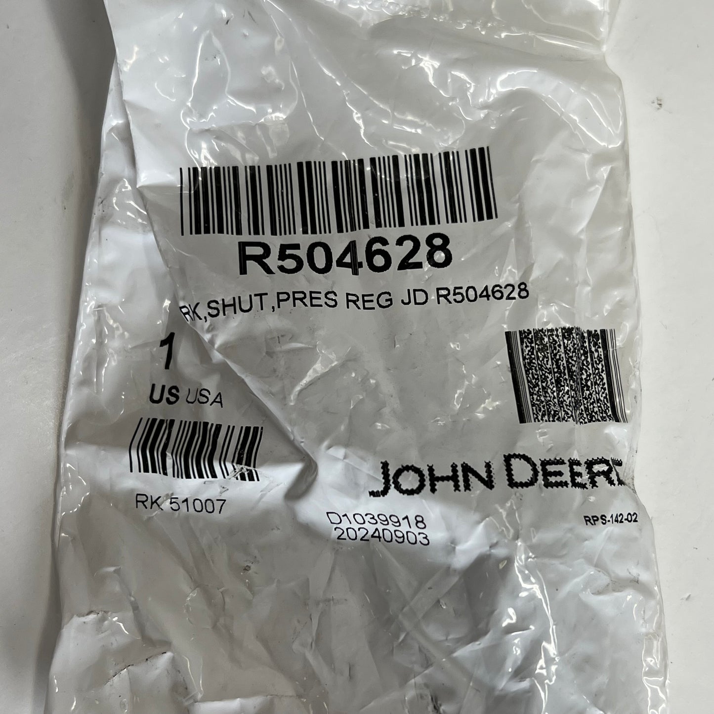 JOHN DEERE Genuine Oem Pressure Relief Valve For Safe Hydraulic  R504628