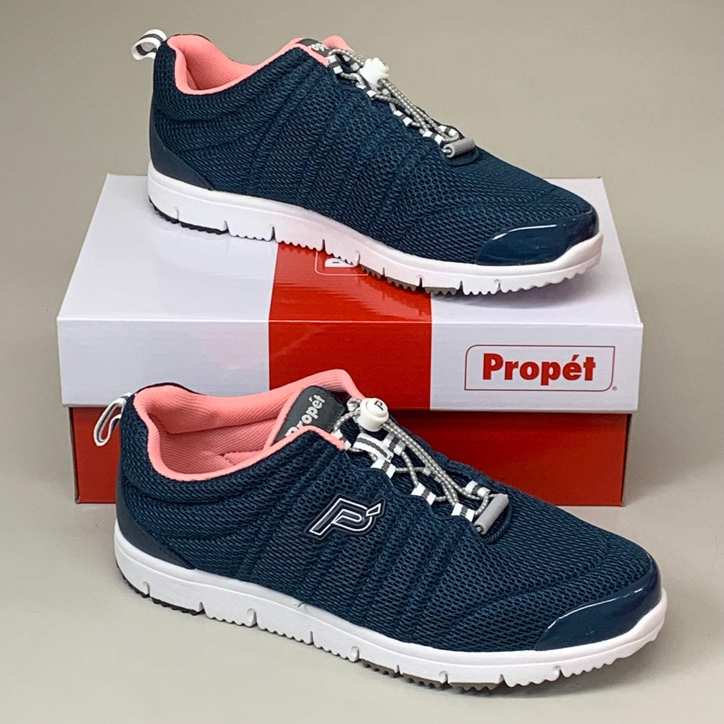 PROPET TravelWalker II Sneaker Shoes W(D) Women's SZ 10 Navy/Melon W3239NVMW-10