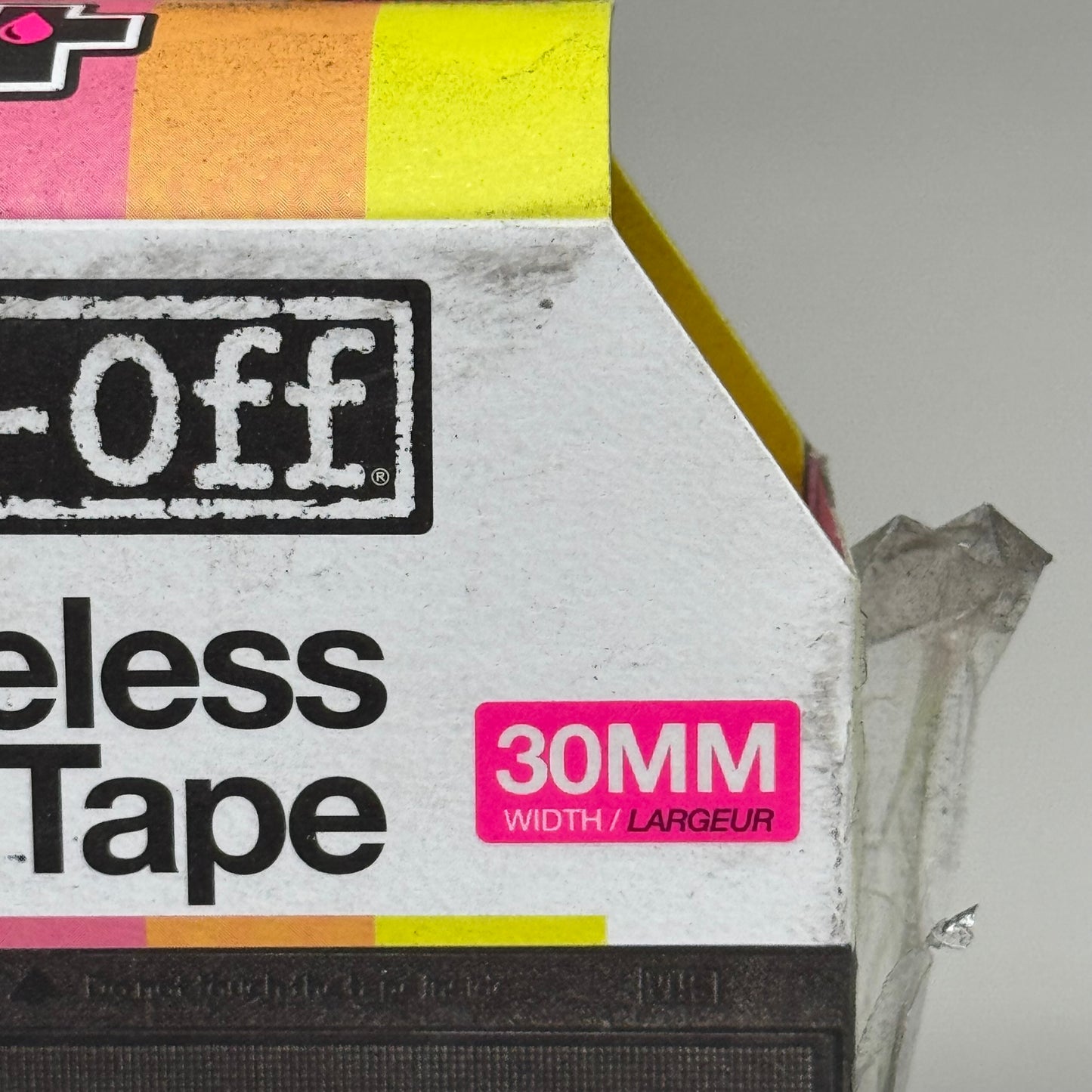 ZA@ MUC-OFF Bike Rim Tape 10 Metre Roll Plastic w/ 4x Seal Patches 30mm Pink 20072 As-is