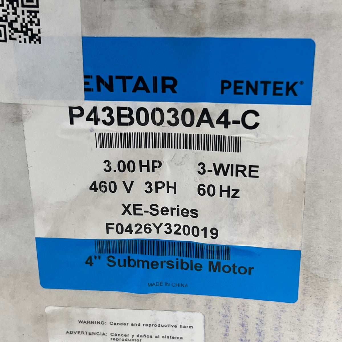PENTEK  Pentair Water Submersible Motor Xe Series 70 GPM / 3 WIRE P43B0030A4-C