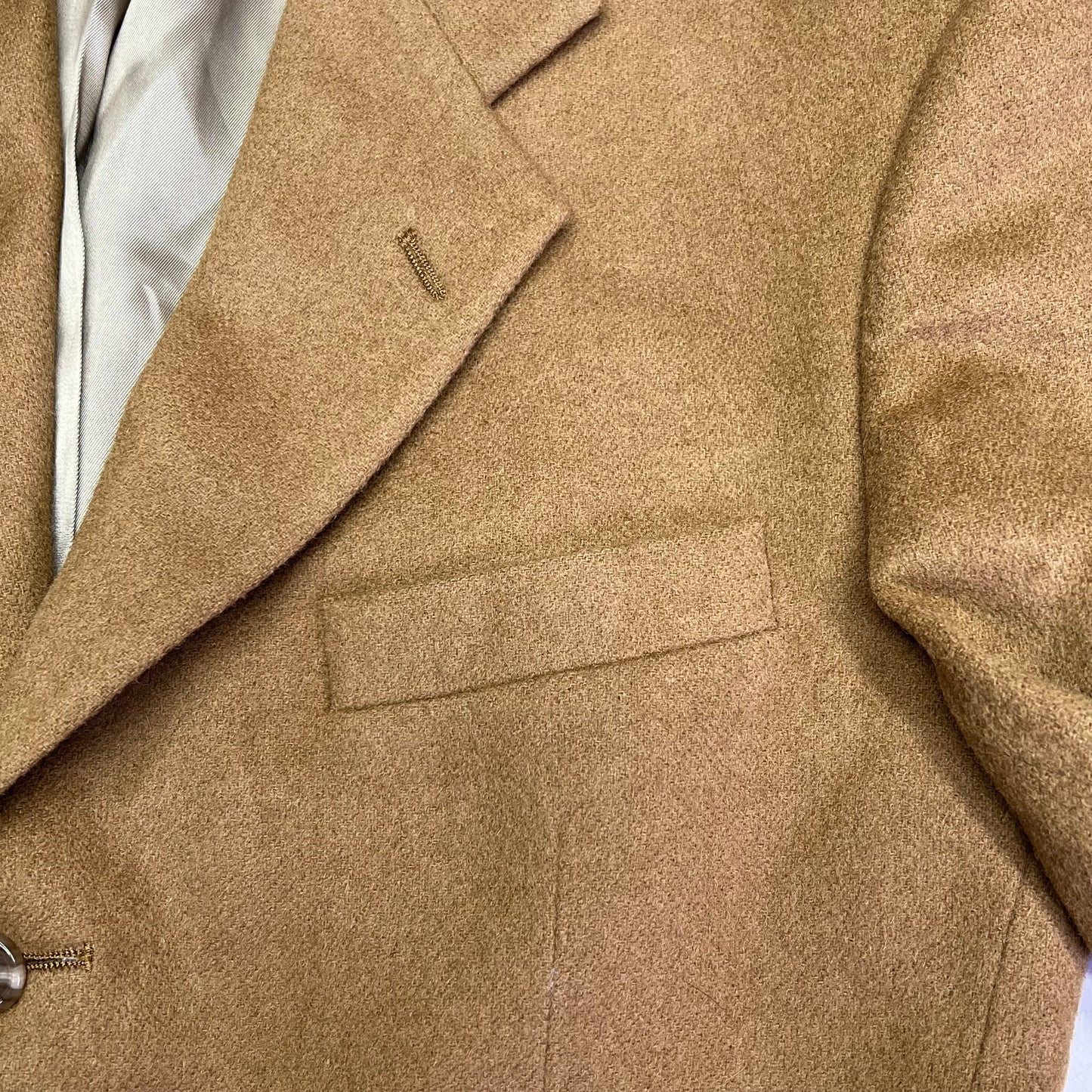 EVAN-PICONE Silk Lining Wool Outer Shell Blazer Men's Sz 36R Khaki Brown (Used)