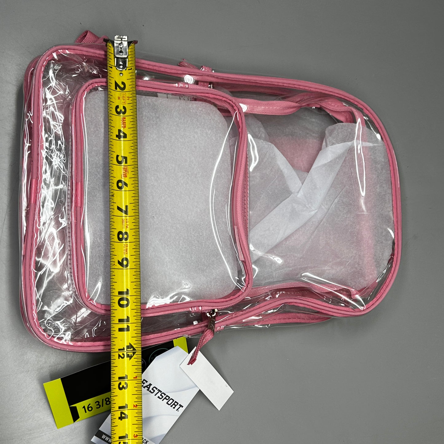 EASTSPORT Spark Clear Backpack 16"x12" Pink Lemonade 190920PW-PLM (New)