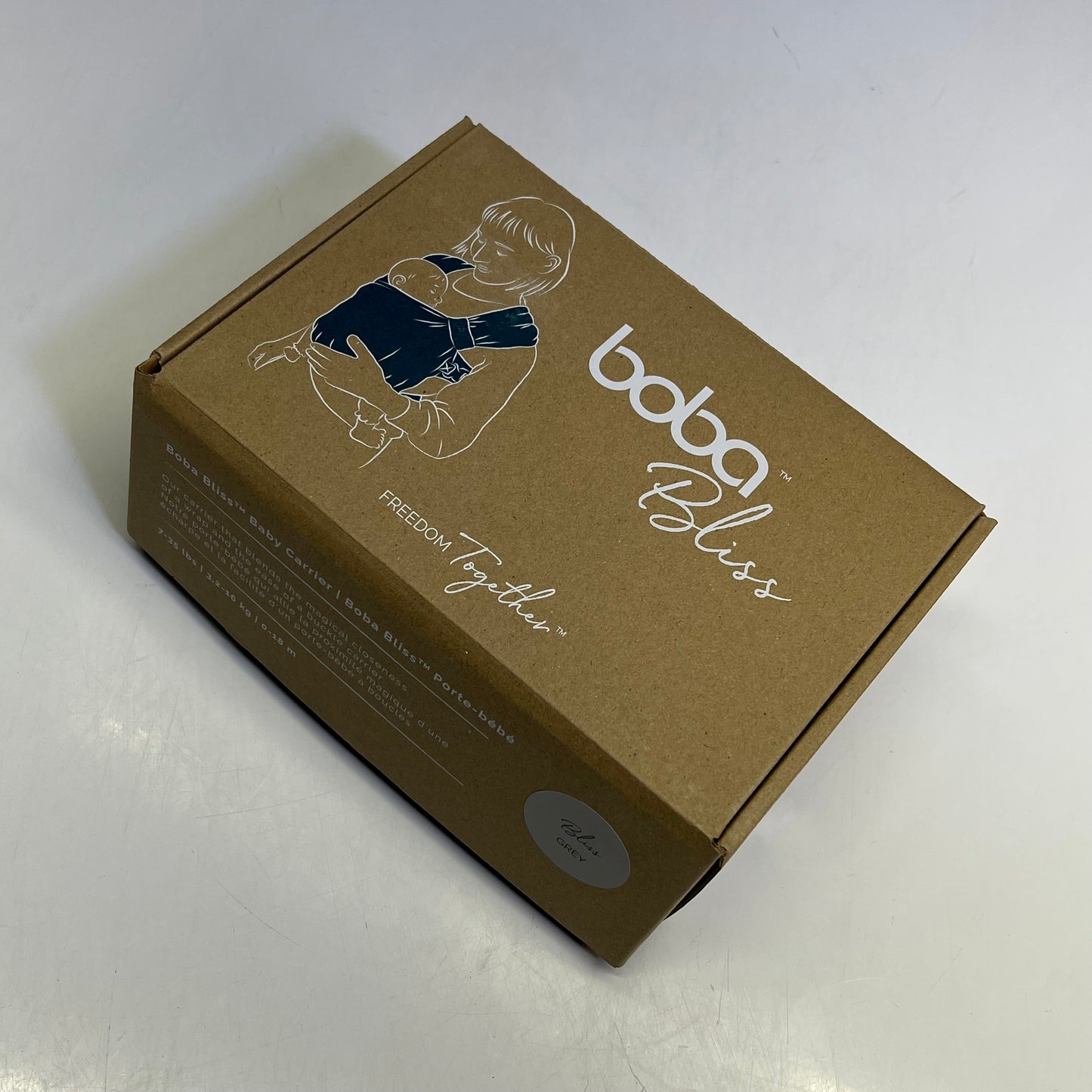 ZA@ BOBA Bliss Baby Carrier One Size 24"-58" Waist Grey BLS2-0STO C