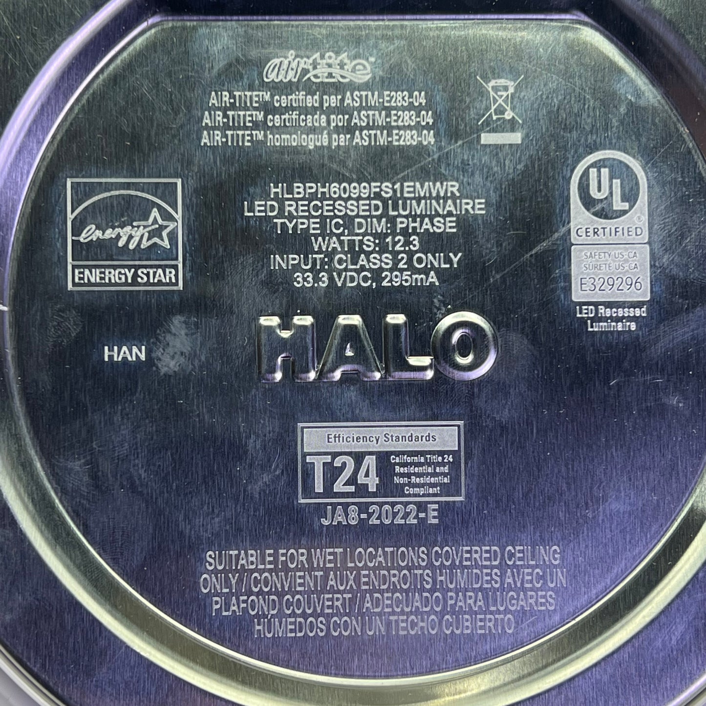 HALO Ultra Thin Canless Downlight Slim Edge  6" 1140 Lumen HLBPH6099FS1EMWR