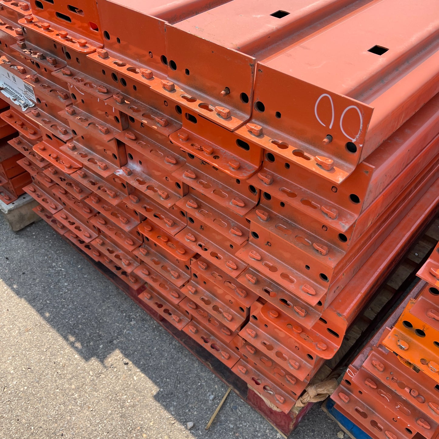 INTERACK Pallet Rack Cross Beam Teardrop Style (Round & Angular) 12 ft  x 5” Orange (Pre-Owned)