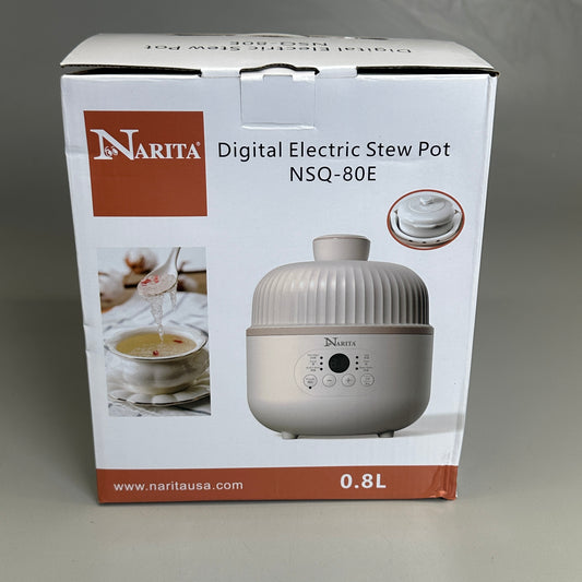 NARITA Digital Electric Stew Pot 0.8L Beige NSQ-80E