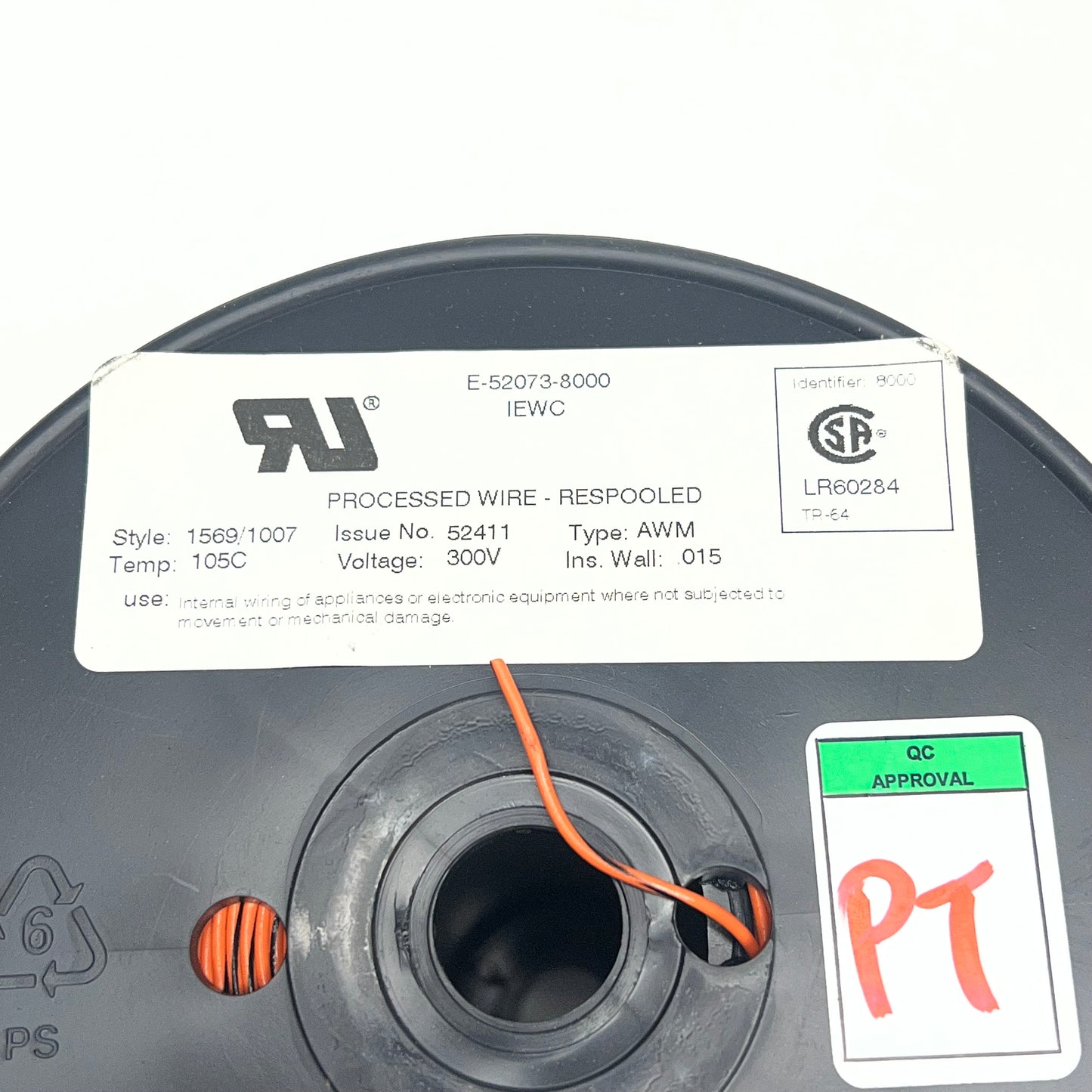 IEWC 1007 Lead Wire 7 Strand Tinned Copper 22 AWG 300V Orange 1007/22T07-5
