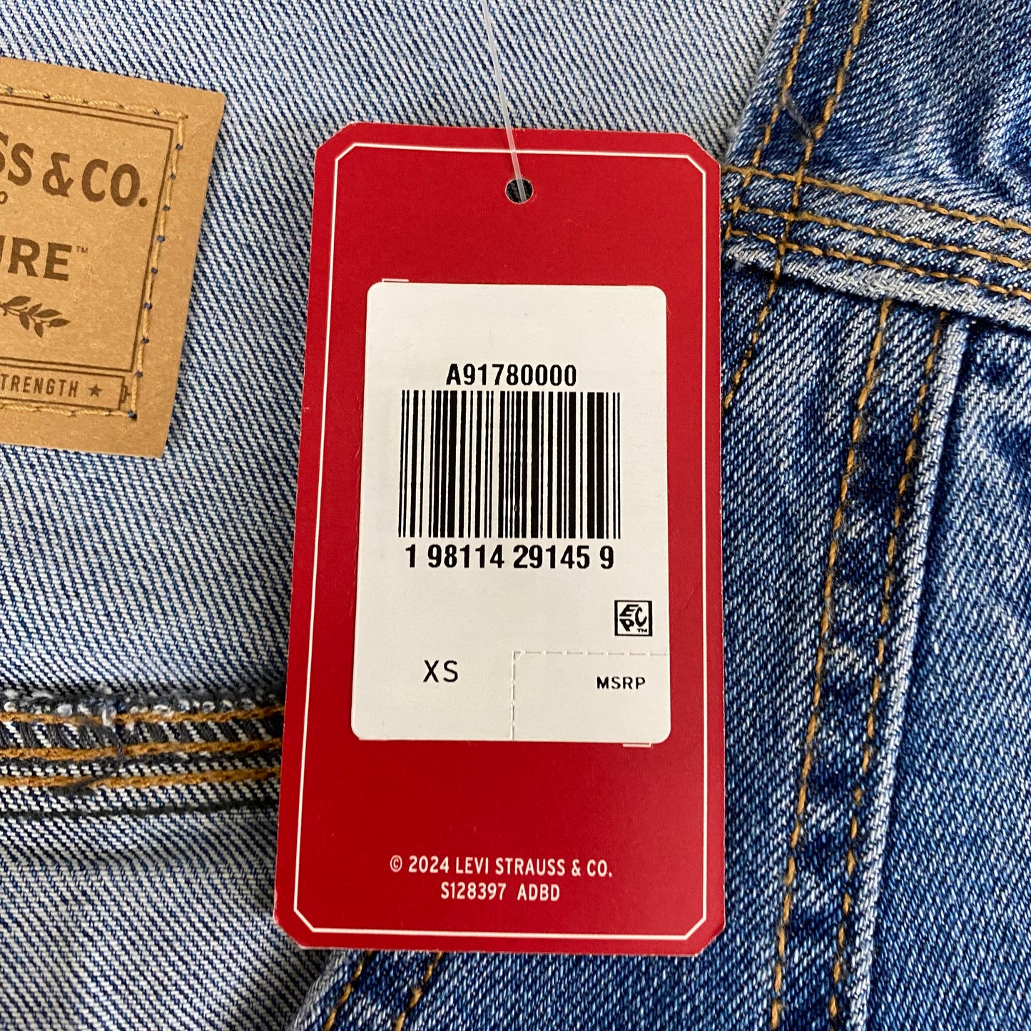 LEVI'S 95' Jean/Denim Cropped Vest Women's Sz XS Blue A91780000