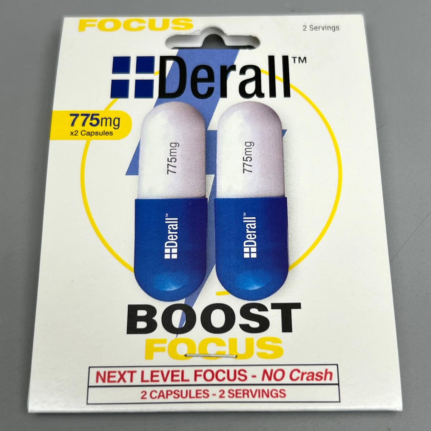 DERALL BOOST (12 PACK) Nootropic Brain Booster Focus 775 mg 2 Capsules per Pack