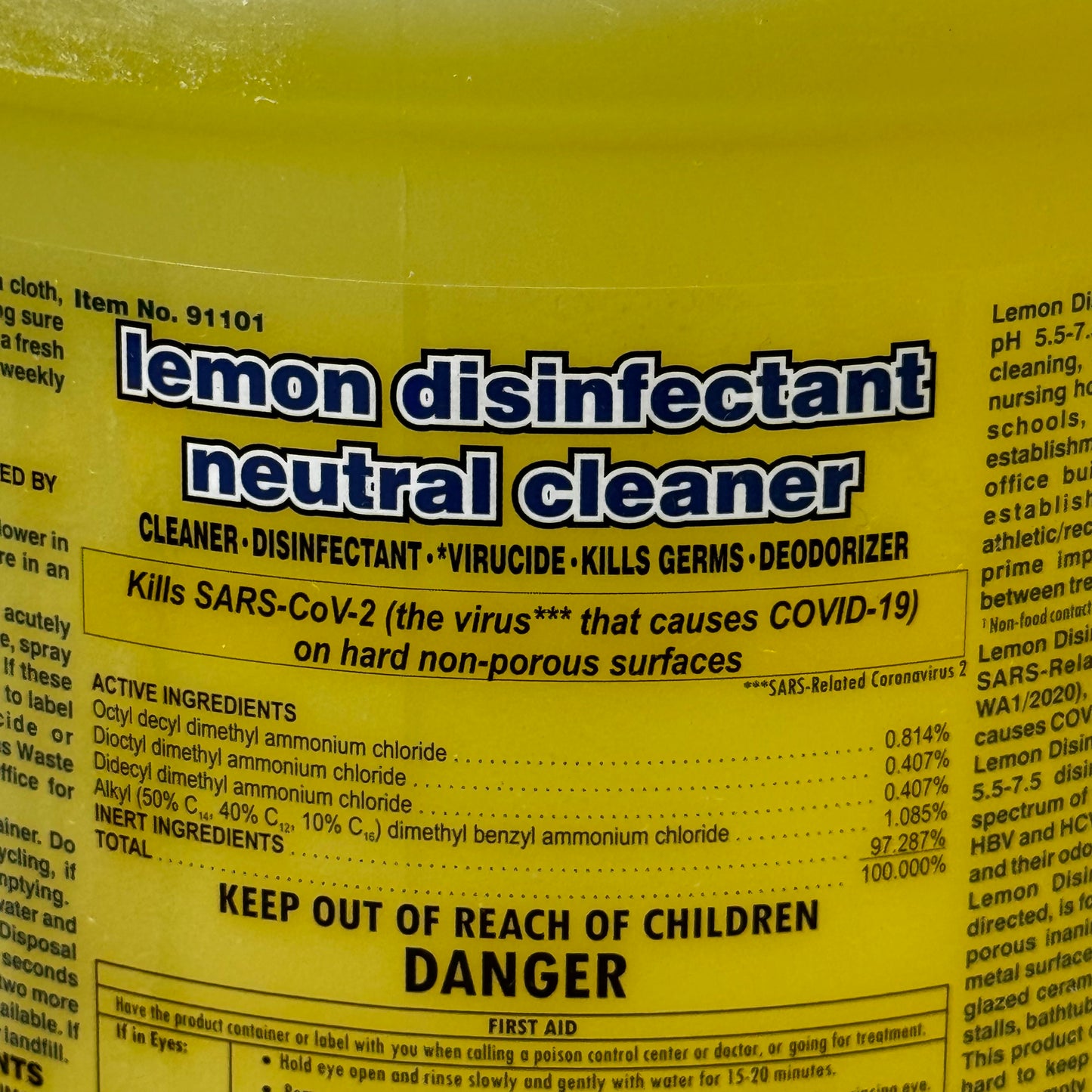 CHEMCOR (4 PACK, 4 GALLONS) pH All Purpose Concentrated Disinfectant Lemon 91101