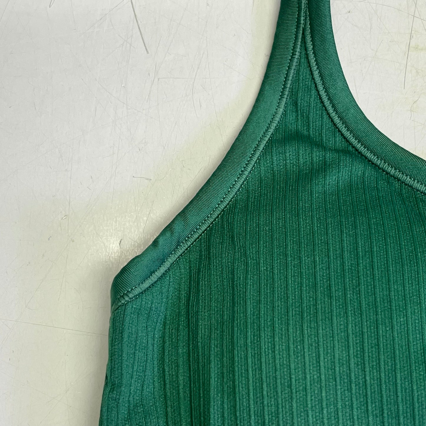 ATTRACO Ribbed Racerback Scoop Neck Athletic Tank Top Women's Sz M Grass Green