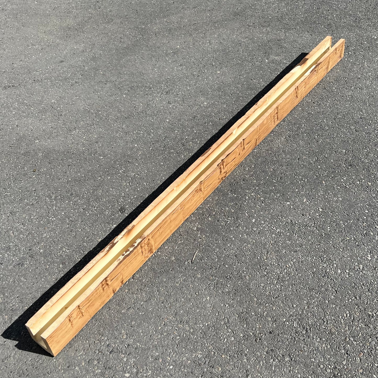 EKENA MILWORK Hertiage Timber Reclaimed Axe Cut Faux Wood Beam 3.5"x6'L Caramel
